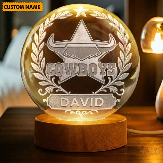 Premium NRL x NQC Crystal Globe Lamp Personalized Limited Edition NDT VHM 060226