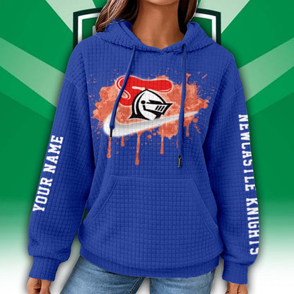Premium NRL x Newcastle Personalized Women's Waffle Hoodie NDT LVH