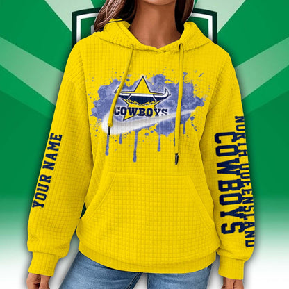 Premium NRL x North Queensland Personalized Women's Waffle Hoodie NDT LVH