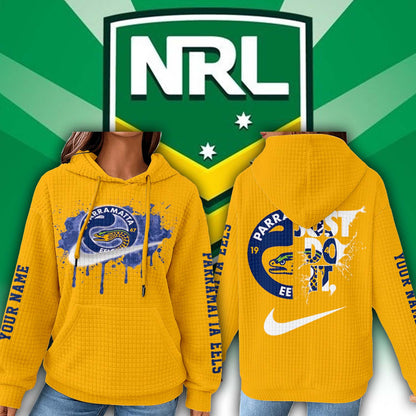 Premium NRL x Parramatta Personalized Women's Waffle Hoodie NDT LVH