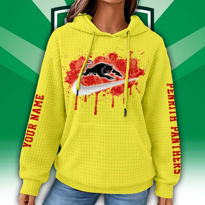 Premium NRL x Penrith Personalized Women's Waffle Hoodie NDT LVH