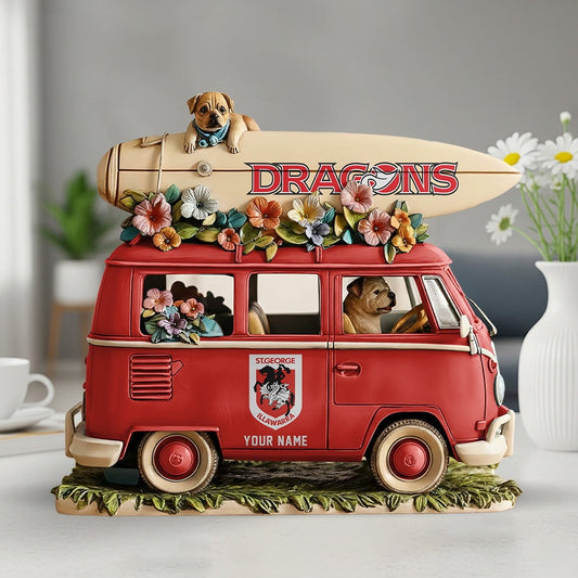 Premium NRL x SGID Funny Dog Driving Summer Car Acrylic Block Plaque Custom Name Gifts NDT NHM