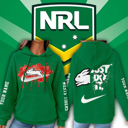 Premium NRL x South Sydney Personalized Women's Waffle Hoodie NDT LVH