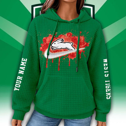 Premium NRL x South Sydney Personalized Women's Waffle Hoodie NDT LVH