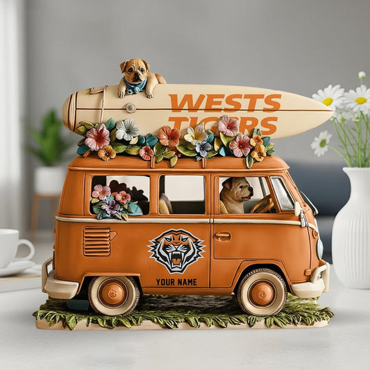 Premium NRL x WT Funny Dog Driving Summer Car Acrylic Block Plaque Custom Name Gifts NDT NHM