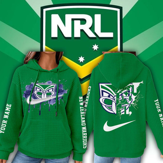 Premium NRL x Warriors Personalized Women's Waffle Hoodie NDT LVH