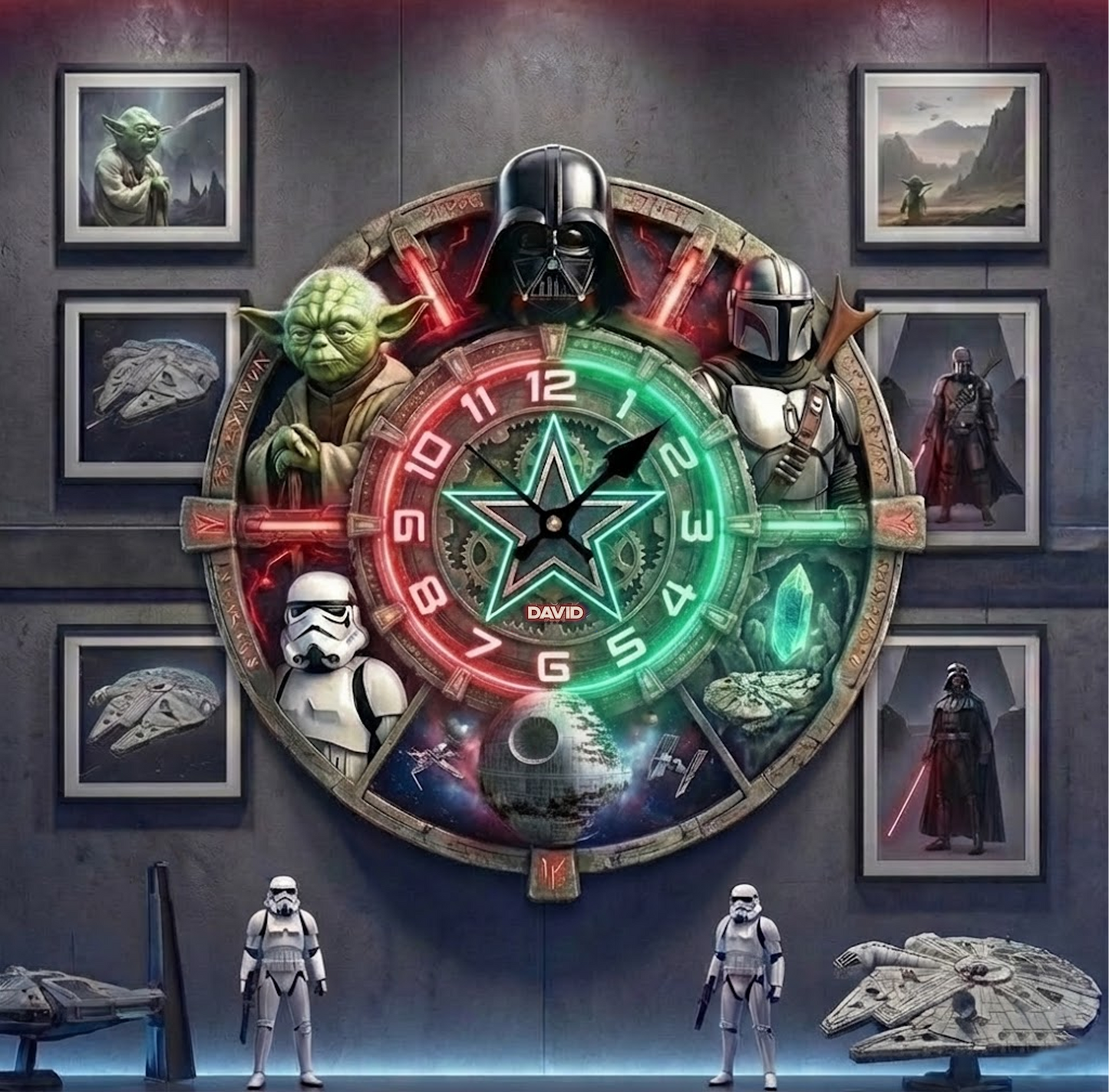 Premium Star War x DAL Fantasy Hanging Wall Clock - Personalized Gifts NDT VHM
