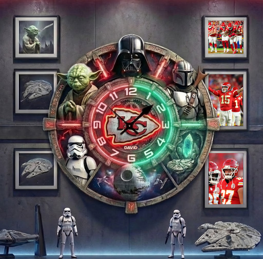 Premium Star War x KC Fantasy Hanging Wall Clock - Personalized Gifts NDT VHM