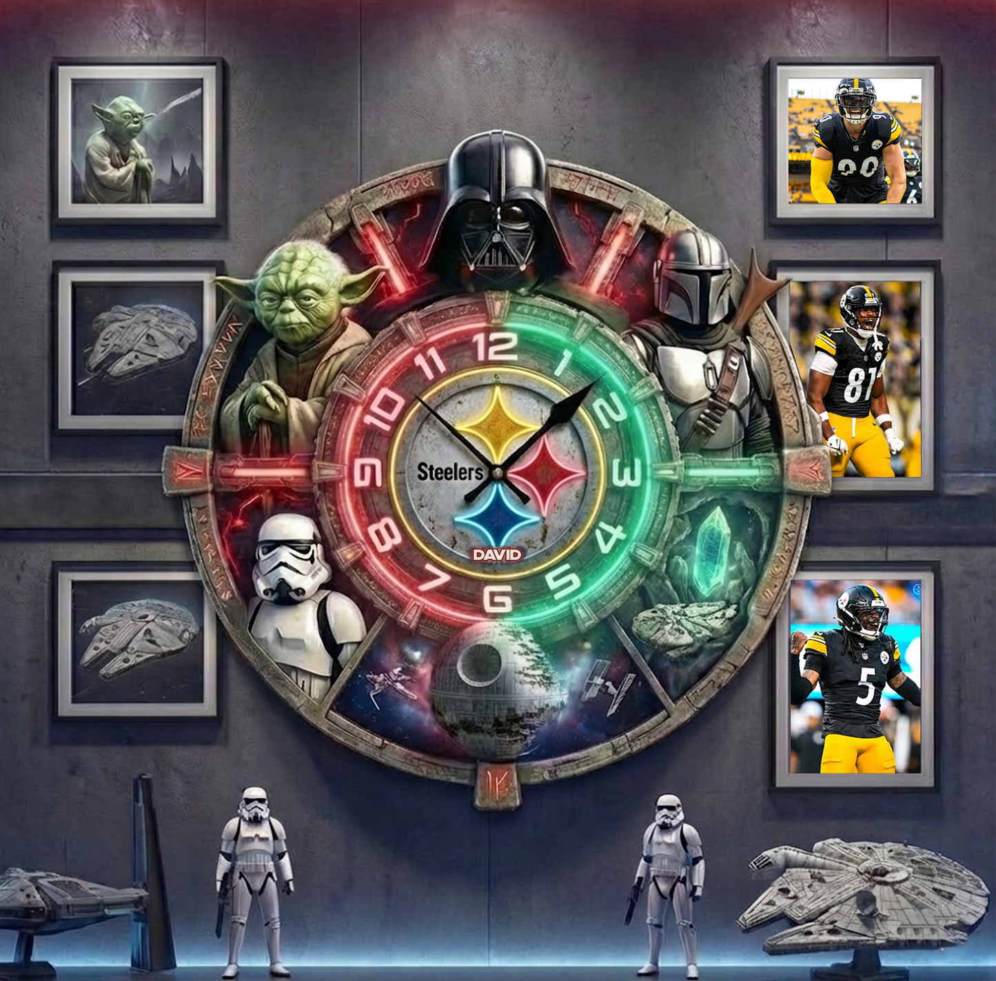 Premium Star War x PIT Fantasy Hanging Wall Clock - Personalized Gifts NDT VHM