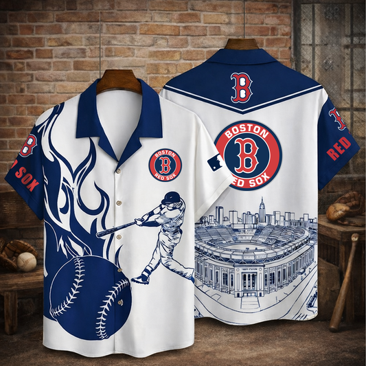 Premium MLB x BRS Baseball 3D Hawaiian Flame Shirt  NDT VHM 090326
