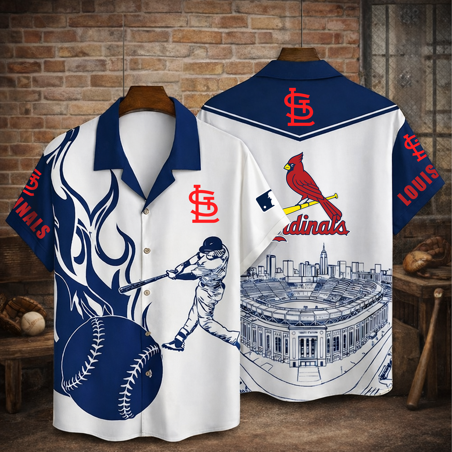 Premium MLB x SLC  Baseball 3D Hawaiian Flame Shirt  NDT VHM 090326