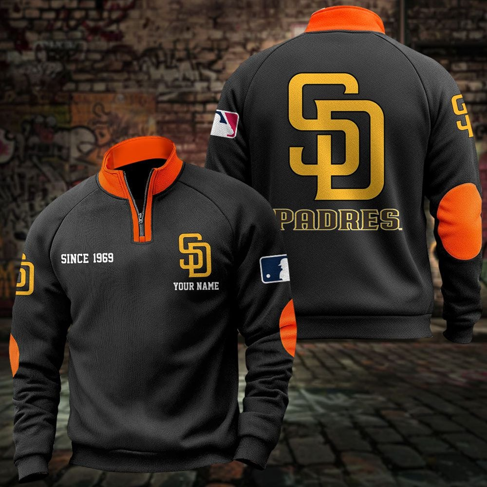 SD x MLB Sweatshirts Quarter Collared Sweatshirt Pullover DatND DVT