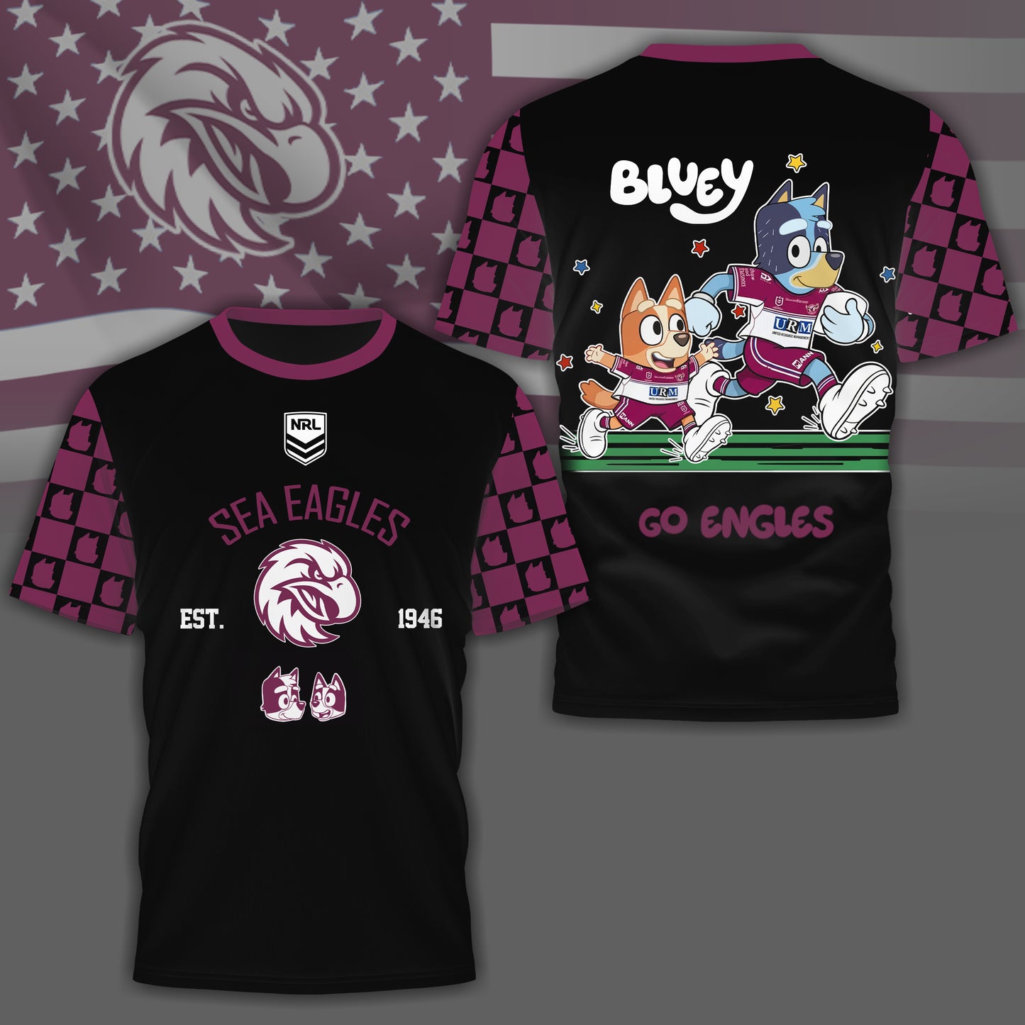 SE x NRL Premium Bluey 3D Shirt DDT TTTZ
