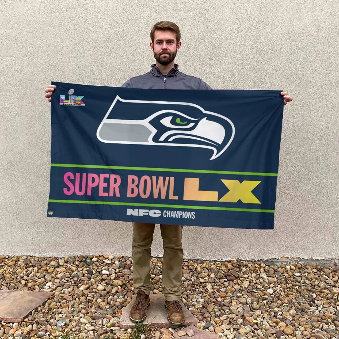 SEA 2025 NFC Champions 3D Double-side House Flag V1 DatND DVT
