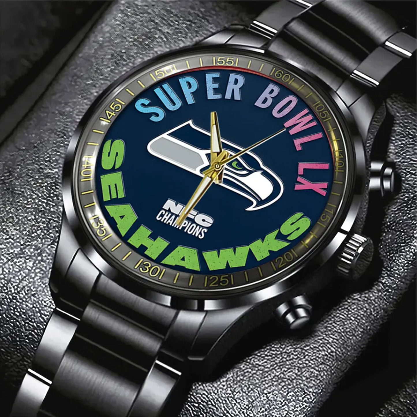 SEA 2025 NFC Champions Black Stainless Steel Watch V1 DatND DVT