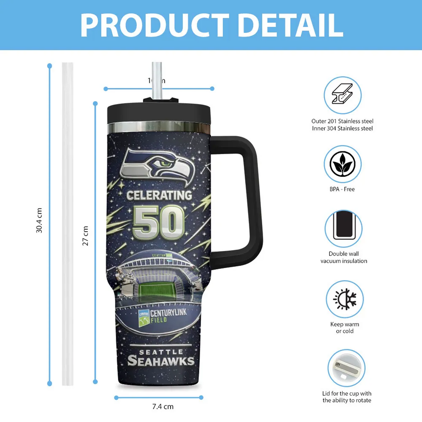 SEA 50th Anniversary 40oz Stanley Tumbler V2 DatND DVT