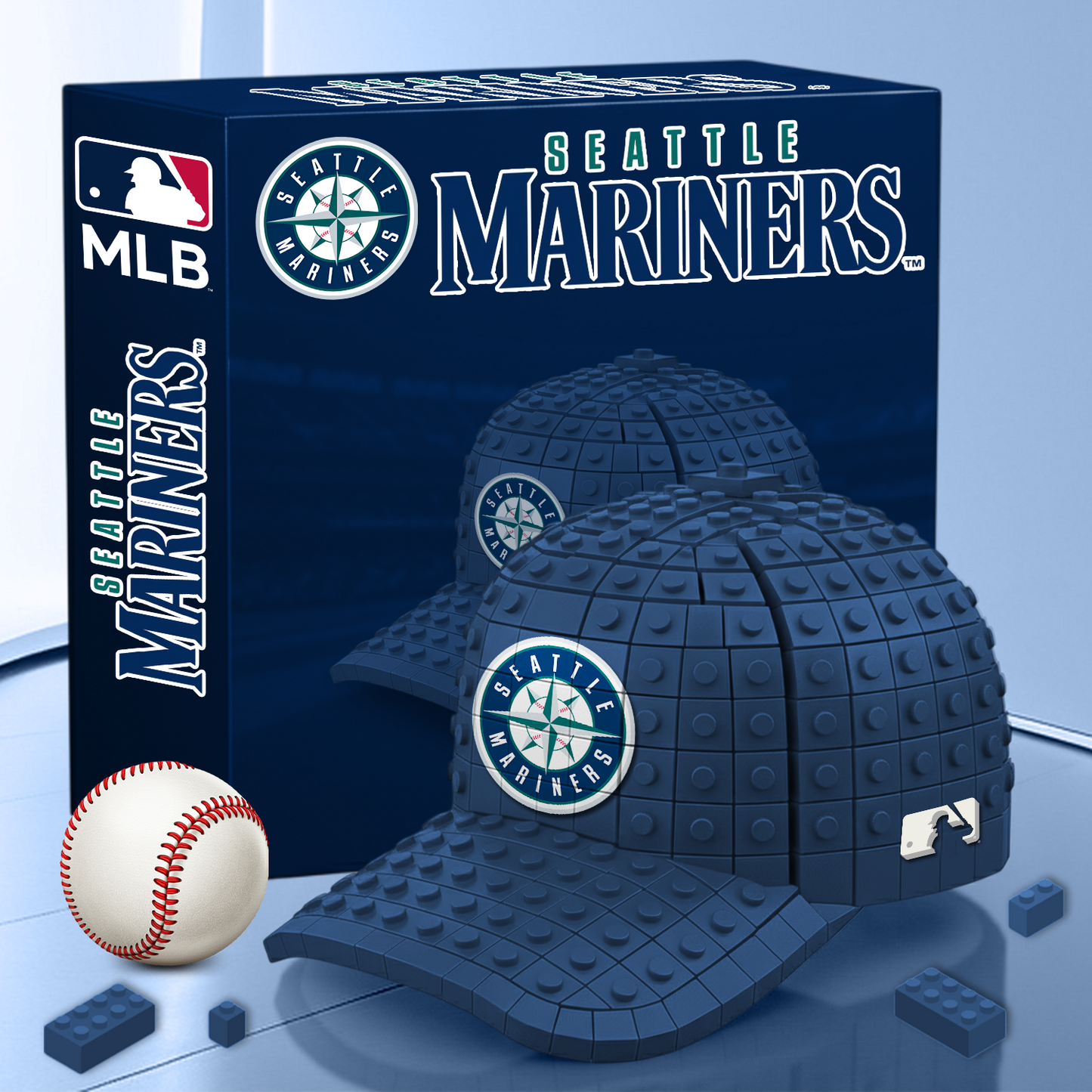 SEA MLB 3D Baseball Cap Block Set V1 NAK PTTD