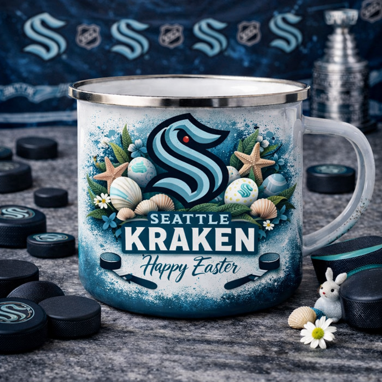 SEA X NHL Easter-themed enamel mug 0703 NAK NHT