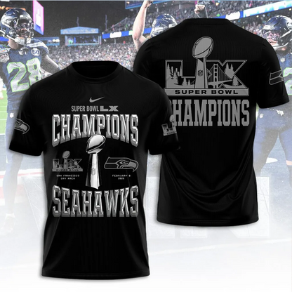 SEA x 2025 Super Bowl LX Champions 3D Apparel V4 DATND TANTD