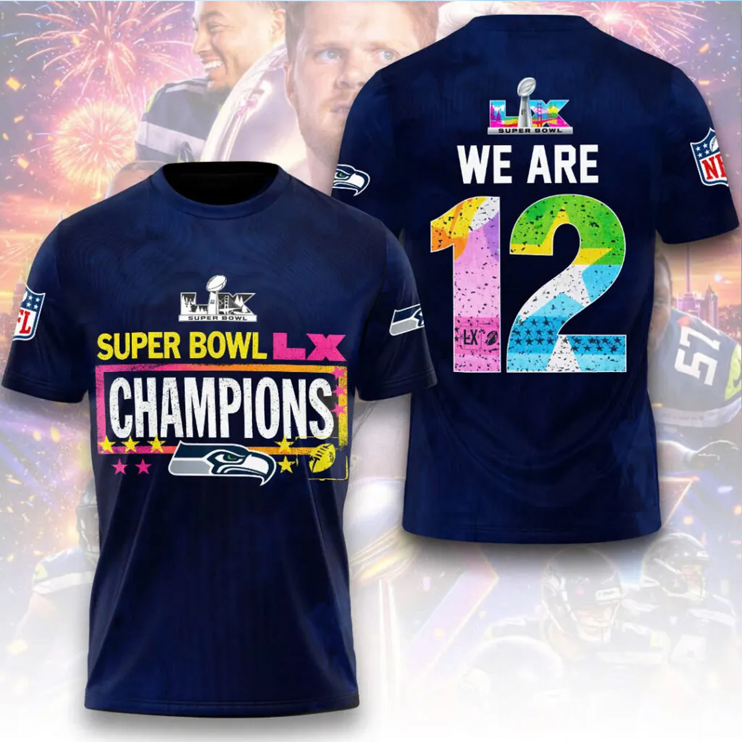 SEA x 2025 Super Bowl LX Champions 3D Apparel V5 DATND TANTD