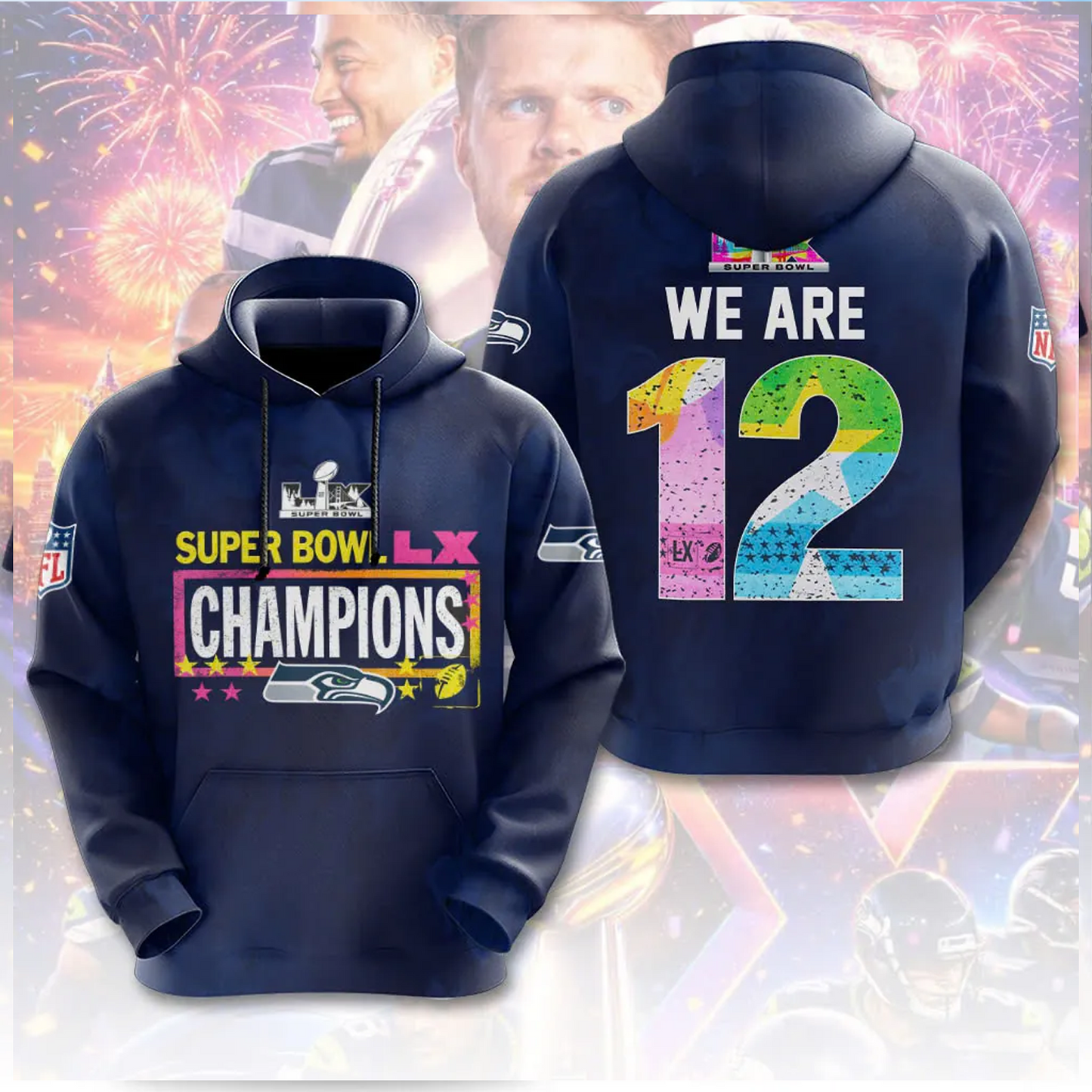 SEA x 2025 Super Bowl LX Champions 3D Apparel V5 DATND TANTD