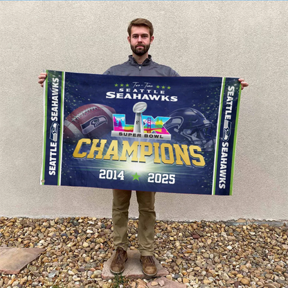SEA x 2025 Super Bowl LX Champions 3D Double-side House Flag V1 DATND TANTD