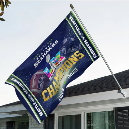 SEA x 2025 Super Bowl LX Champions 3D Double-side House Flag V1 DATND TANTD
