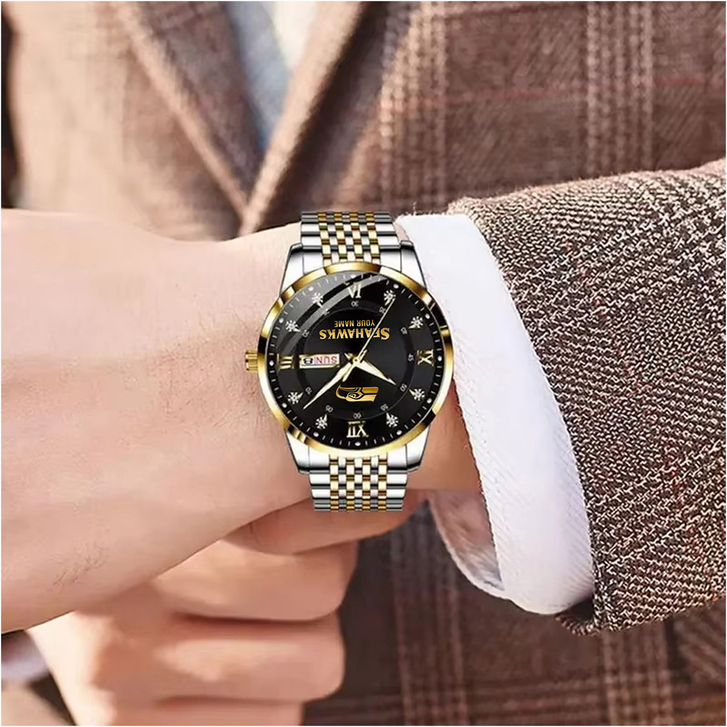 SEA x 2025 Super Bowl LX Champions Alloy Luxury Quartz Watch V1 DATND TANTD