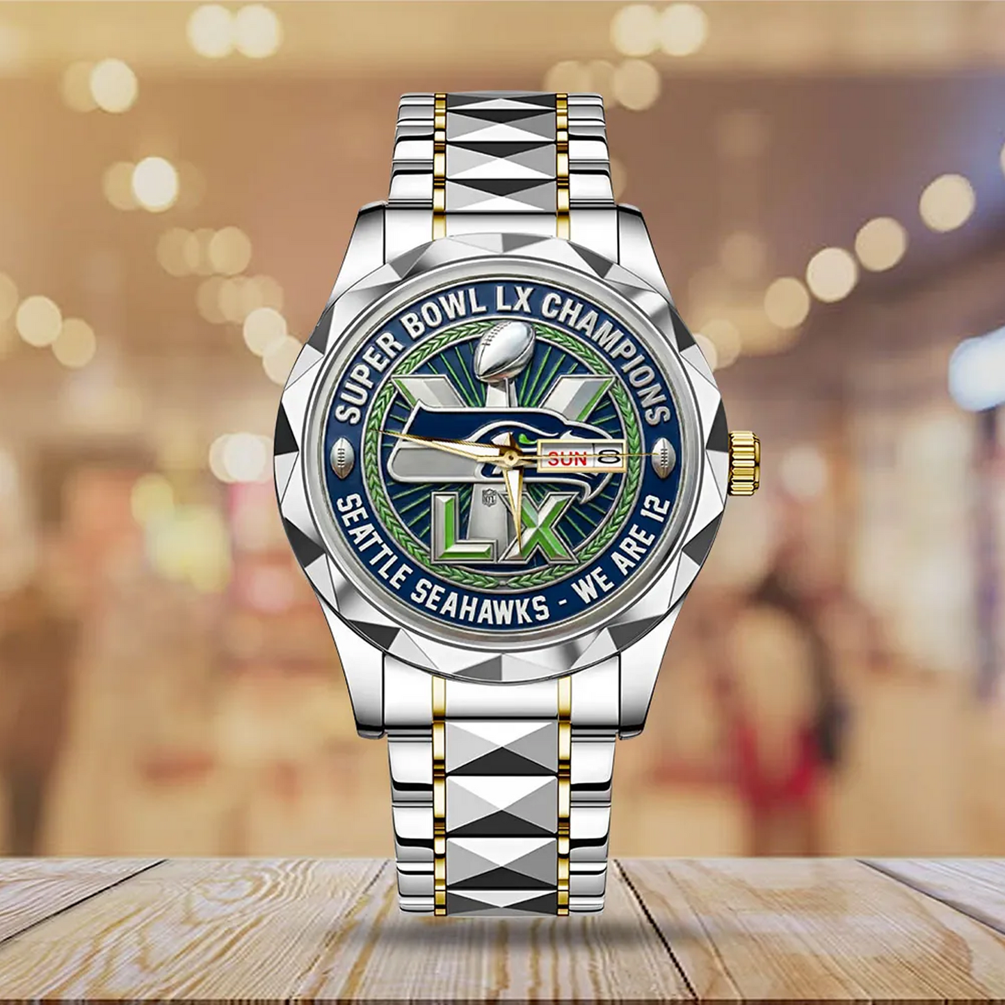 SEA x 2025 Super Bowl LX Champions Alloy Luxury Quartz Watch V2 DATND TANTD
