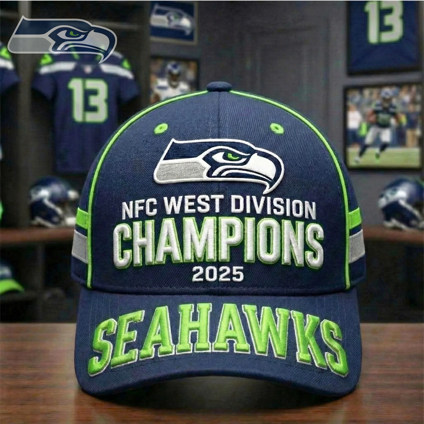 SEA x 2025 Super Bowl LX Champions Caps V2 DATND TANTD