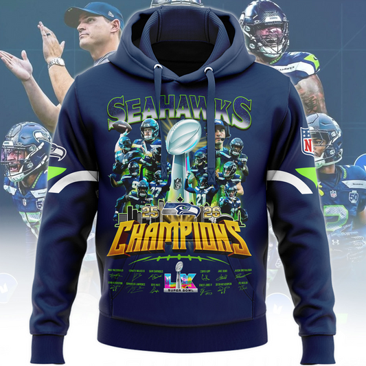 SEA x 2025 Super Bowl LX Champions Hoodie DATND TANTD