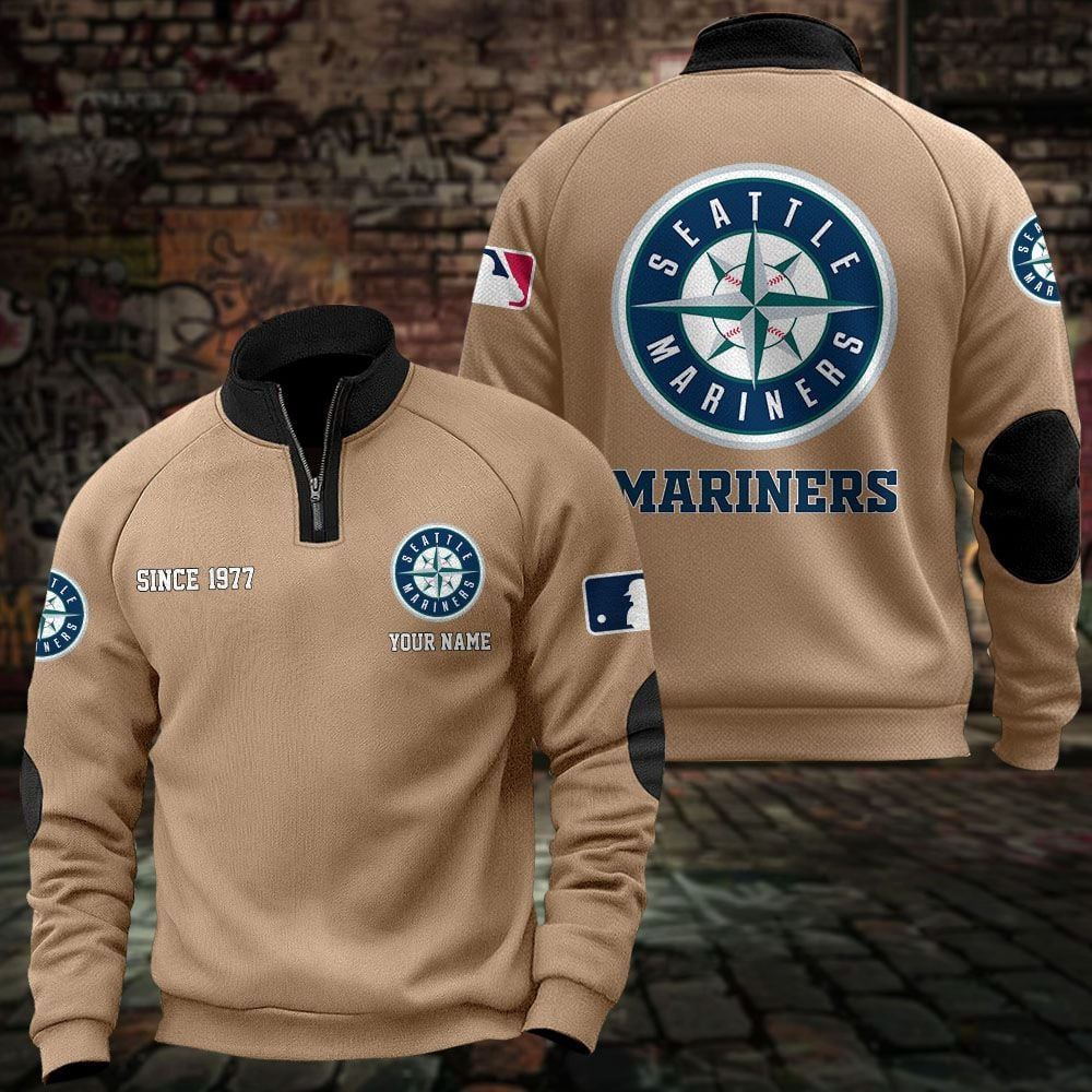 SEA x MLB Sweatshirts Quarter Collared Sweatshirt Pullover DatND DVT