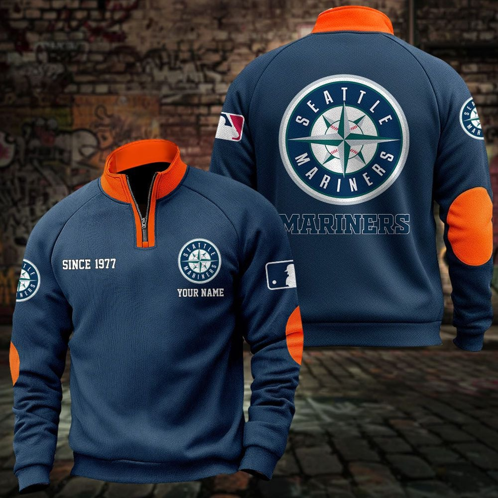 SEA x MLB Sweatshirts Quarter Collared Sweatshirt Pullover DatND DVT