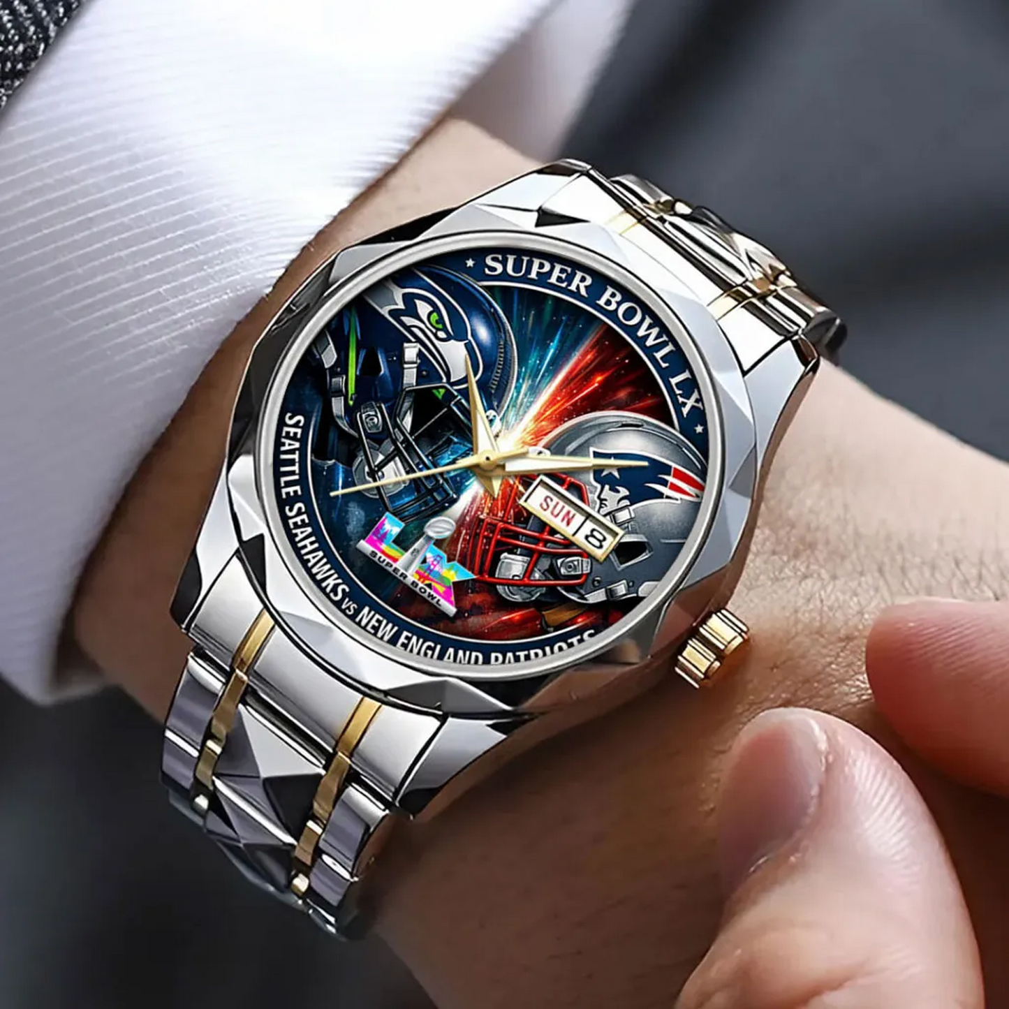 SEA x NE 2025 NFC Champions Alloy Luxury Quartz Watch V1 DatND DVT