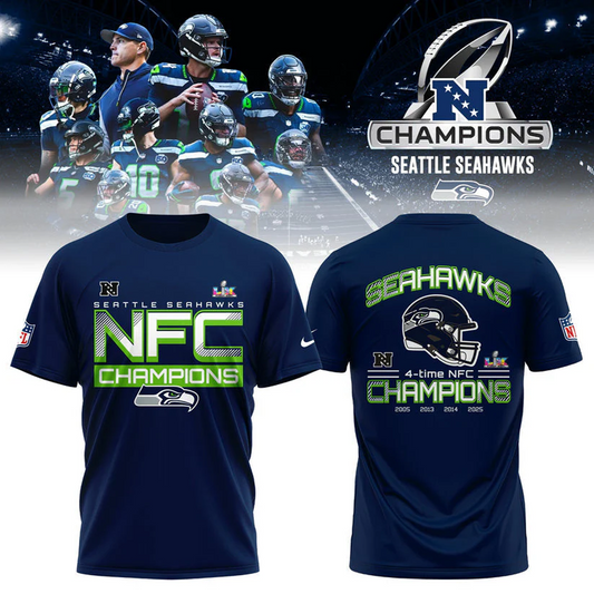 SEA x NFL 2025 NFC 3D Conference Champions Aparael V1 DATND TANTD