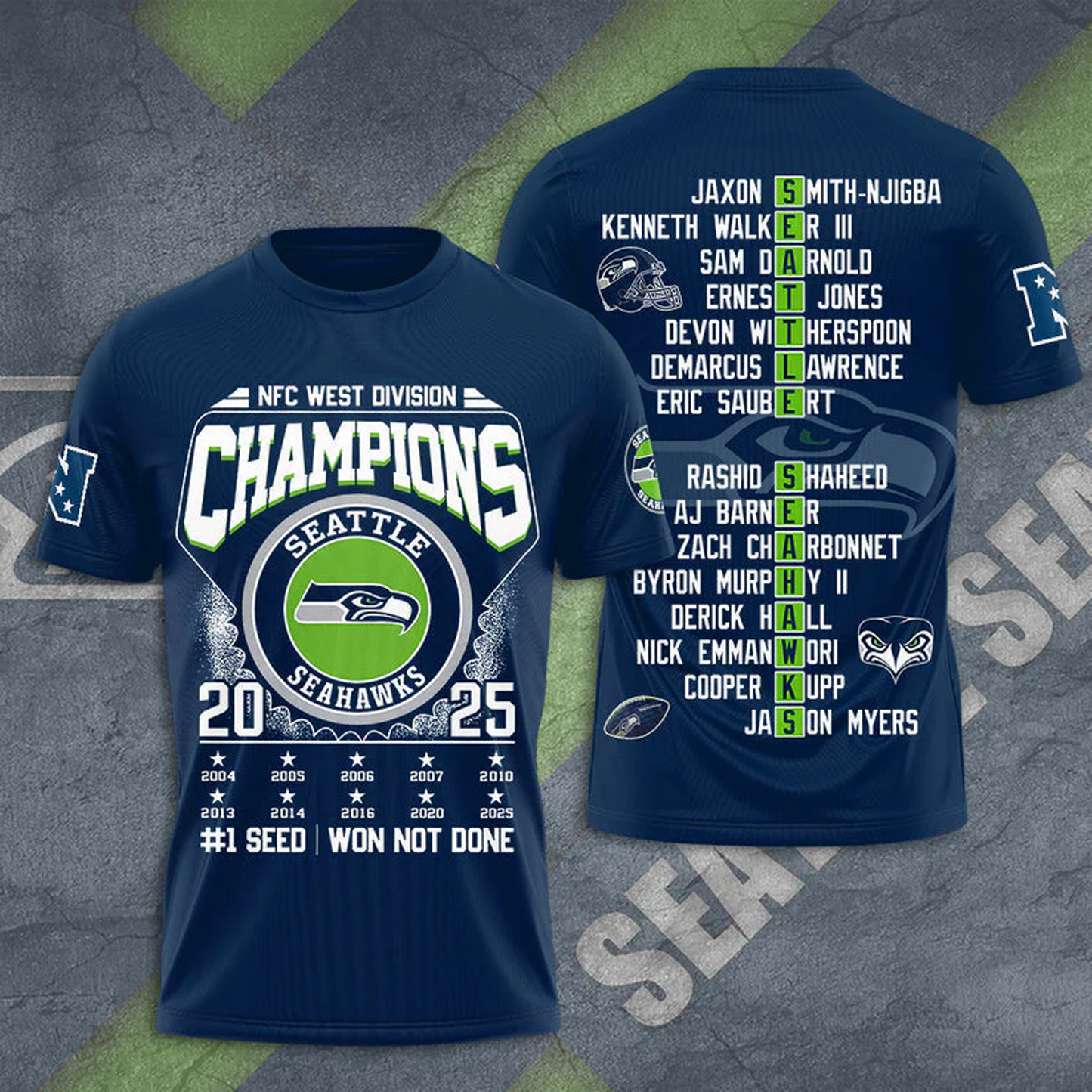 SEA x NFL 2025 NFC 3D Conference Champions Aparael V3 DATND TANTD