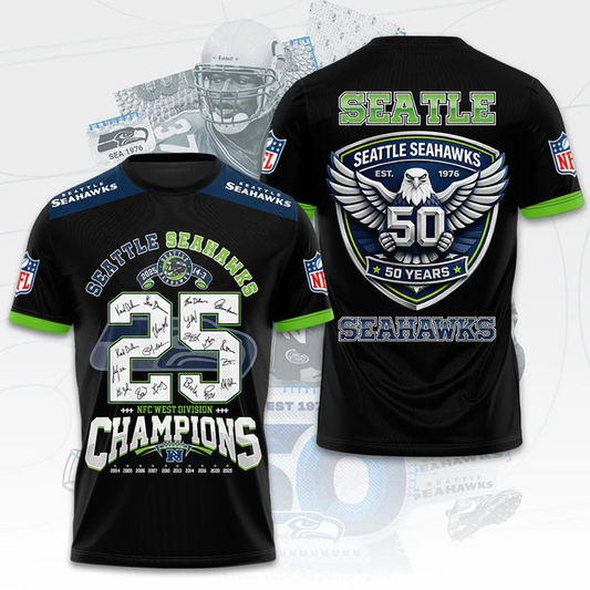 SEA x NFL 2025 NFC 3D Conference Champions Aparael V4 DATND TANTD