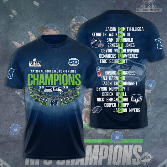 SEA x NFL 2025 NFC Champions 3D Apparel V3DatND DVT