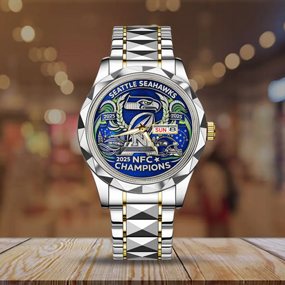 SEA x NFL 2025 NFC Champions Alloy Luxury Quartz Watch V1DatND DVT