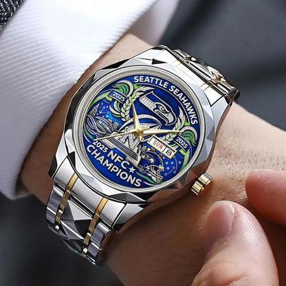 SEA x NFL 2025 NFC Champions Alloy Luxury Quartz Watch V1DatND DVT