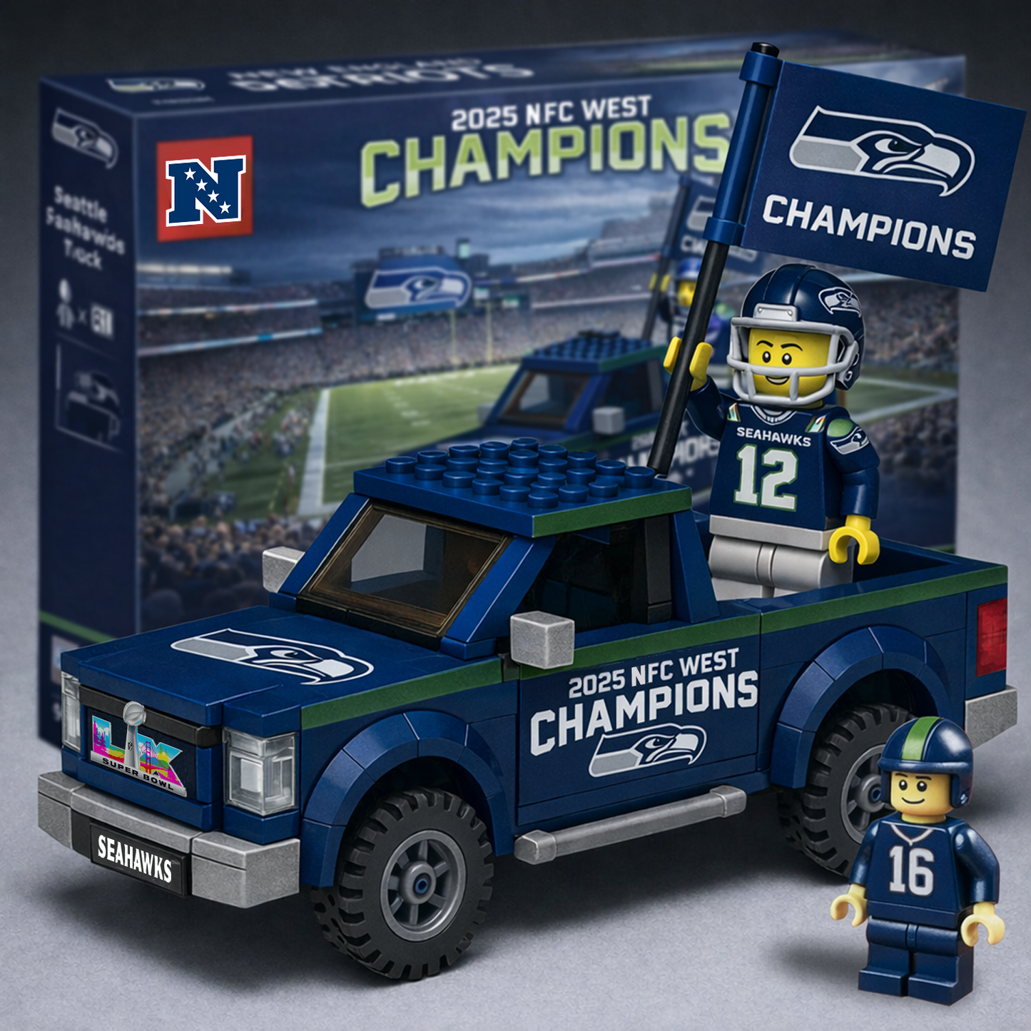 SEA x NFL 2025 NFC Champions Building Blocks Truck Toy Set DatND DVT
