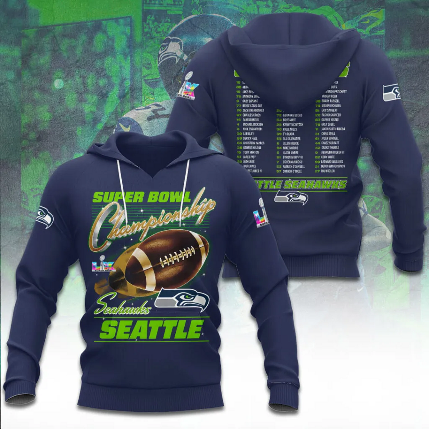 SEA x NFL 2025 Super Bowl LX Champions 3D Apparel V1 DatND DVT