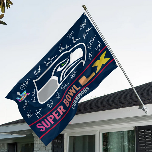 SEA x NFL 2025 Super Bowl LX Champions 3D Double-side House Flag V1 DatND DVT