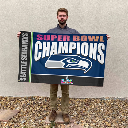 SEA x NFL 2025 Super Bowl LX Champions 3D Double-side House Flag V3 DatND DVT