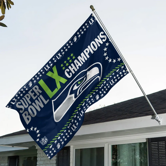 SEA x NFL 2025 Super Bowl LX Champions 3D Double-side House Flag V4 DatND DVT