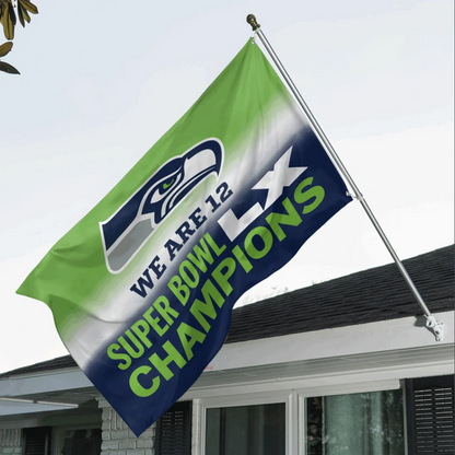 SEA x NFL 2025 Super Bowl LX Champions 3D Double-side House Flag V7 DatND DVT
