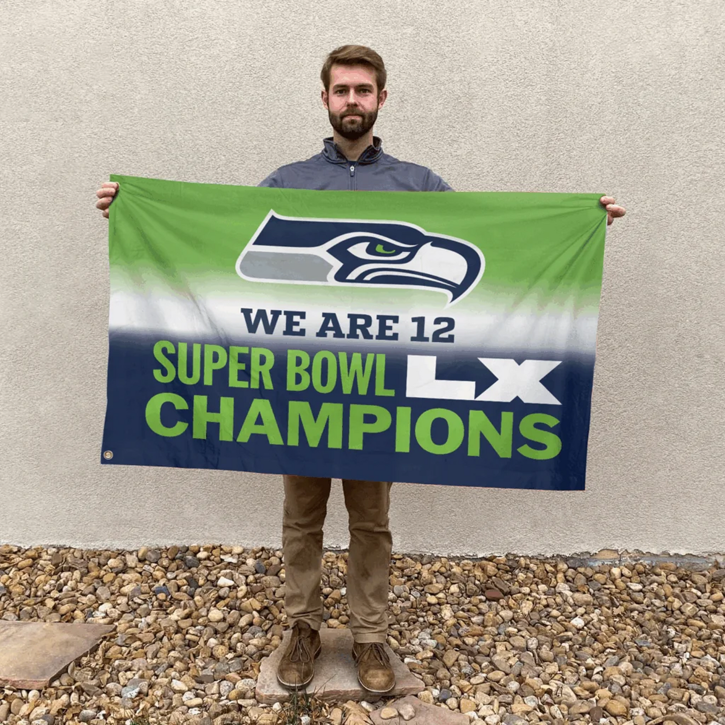 SEA x NFL 2025 Super Bowl LX Champions 3D Double-side House Flag V7 DatND DVT