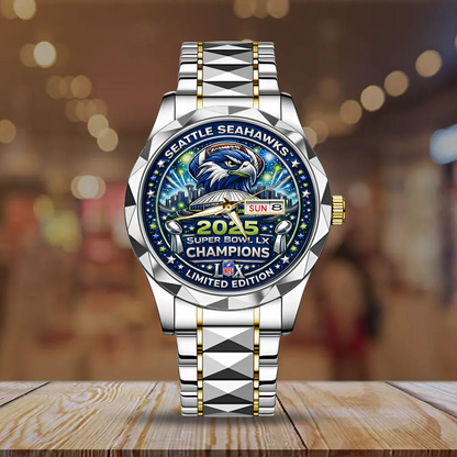 SEA x NFL 2025 Super Bowl LX Champions Alloy Luxury Quartz Watch V3 DatND DVT