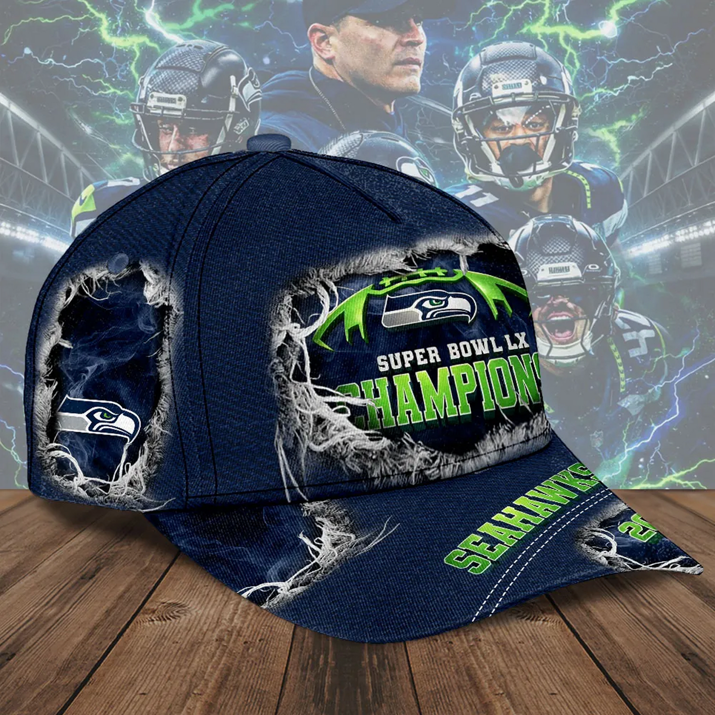 SEA x NFL 2025 Super Bowl LX Champions Classic Cap V1 DatND DVT