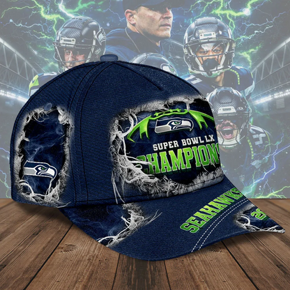 SEA x NFL 2025 Super Bowl LX Champions Classic Cap V1 DatND DVT